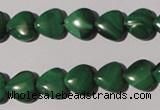 CMN257 15.5 inches 10*10mm heart natural malachite beads wholesale