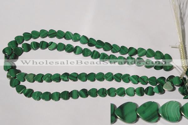 CMN262 15.5 inches 10*10mm heart natural malachite beads wholesale