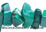 CMN27 34 inches freeform shape natural malachite chips beads