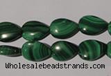 CMN282 15.5 inches 10*14mm flat teardrop natural malachite beads