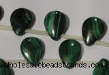 CMN322 Top-drilled 12*16mm flat teardrop natural malachite beads