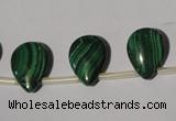 CMN324 Top-drilled 15*20mm flat teardrop natural malachite beads