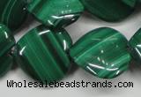 CMN428 15.5 inches 15*15mm heart natural malachite beads wholesale