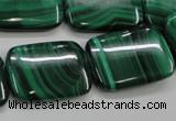 CMN448 15.5 inches 18*25mm rectangle natural malachite beads