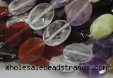 CMQ03 15.5 inches 10*14mm faceted oval multicolor quartz beads