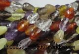 CMQ19 15.5 inches 6*9mm faceted teardrop multicolor quartz beads