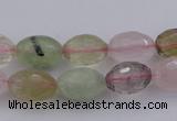 CMQ318 15.5 inches 10*14mm faceted rice mixed quartz beads