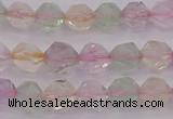 CMQ366 15.5 inches 6mm faceted nuggets mixed quartz beads