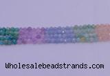 CMQ391 15.5 inches 6mm faceted nuggets mixed quartz beads