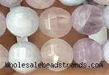 CMQ422 15.5 inches 8mm faceted round natural mixed quartz beads