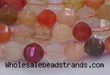 CMQ426 15.5 inches 6mm faceted round natural mixed quartz beads