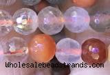 CMQ436 15.5 inches 6mm faceted round mixed rutilated quartz beads