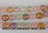 CMQ52 15.5 inches 8mm faceted round multicolor quartz beads