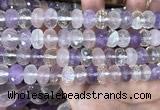 CMQ520 15.5 inches 8*12mm faceted rondelle colorfull quartz beads