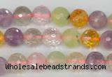 CMQ53 15.5 inches 10mm faceted round multicolor quartz beads