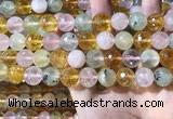 CMQ533 15.5 inches 12mm faceted round colorfull quartz beads