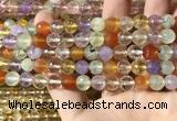 CMQ550 15.5 inches 8mm faceted round colorfull quartz beads