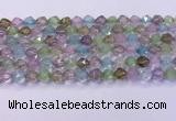 CMQ576 15.5 inches 8mm faceted round mixed quartz beads