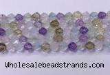 CMQ577 15.5 inches 10mm faceted round mixed quartz beads