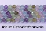 CMQ578 15.5 inches 12mm faceted round mixed quartz beads