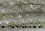 CMS1061 15.5 inches 8mm faceted round grey moonstone beads wholesale