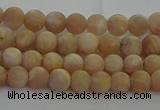 CMS1120 15.5 inches 4mm round matte moonstone gemstone beads