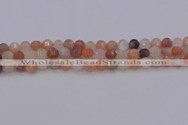 CMS1167 15.5 inches 8mm faceted round rainbow moonstone beads