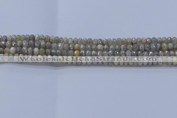 CMS1331 15.5 inches 4*6mm faceted rondelle AB-color grey moonstone beads