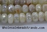 CMS1341 15.5 inches 4*6mm faceted rondelle AB-color white moonstone beads