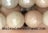 CMS1454 15.5 inches 12mm faceted round AB-color moonstone beads