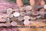 CMS1468 15.5 inches 12*16mm oval matte moonstone beads wholesale