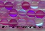 CMS1547 15.5 inches 8mm round matte synthetic moonstone beads