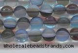 CMS1566 15.5 inches 6mm round matte synthetic moonstone beads