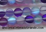 CMS1577 15.5 inches 8mm round matte synthetic moonstone beads