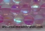 CMS1597 15.5 inches 8mm round matte synthetic moonstone beads