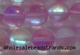 CMS1599 15.5 inches 12mm round matte synthetic moonstone beads