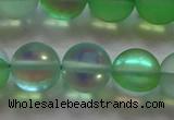 CMS1609 15.5 inches 12mm round matte synthetic moonstone beads