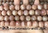 CMS1682 15.5 inches 14mm faceted round moonstone beads wholesale