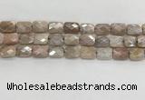 CMS1783 15.5 inches 10*14mm faceted rectangle AB-color moonstone beads