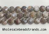 CMS1793 15.5 inches 18mm faceted coin AB-color moonstone beads