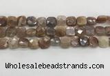 CMS1829 15.5 inches 12*12mm faceted square AB-color moonstone beads