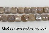 CMS1833 15.5 inches 20*20mm faceted square AB-color moonstone beads