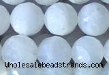 CMS1861 15.5 inches 8mm faceted round white moonstone gemstone beads