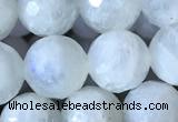 CMS1862 15.5 inches 10mm faceted round white moonstone gemstone beads