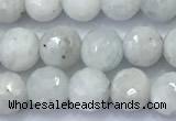 CMS2140 15 inches 6mm faceted round white moonstone beads