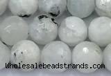 CMS2141 15 inches 8mm faceted round white moonstone beads