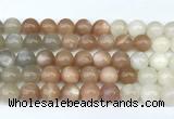 CMS2167 15 inches 10mm round rainbow moonstone beads