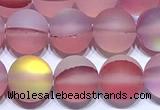 CMS2179 15 inches 6mm, 8mm, 10mm & 12mm round matte synthetic moonstone beads