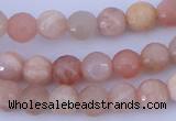 CMS350 15.5 inches 6mm faceted round natural pink moonstone beads