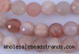 CMS351 15.5 inches 8mm faceted round natural pink moonstone beads